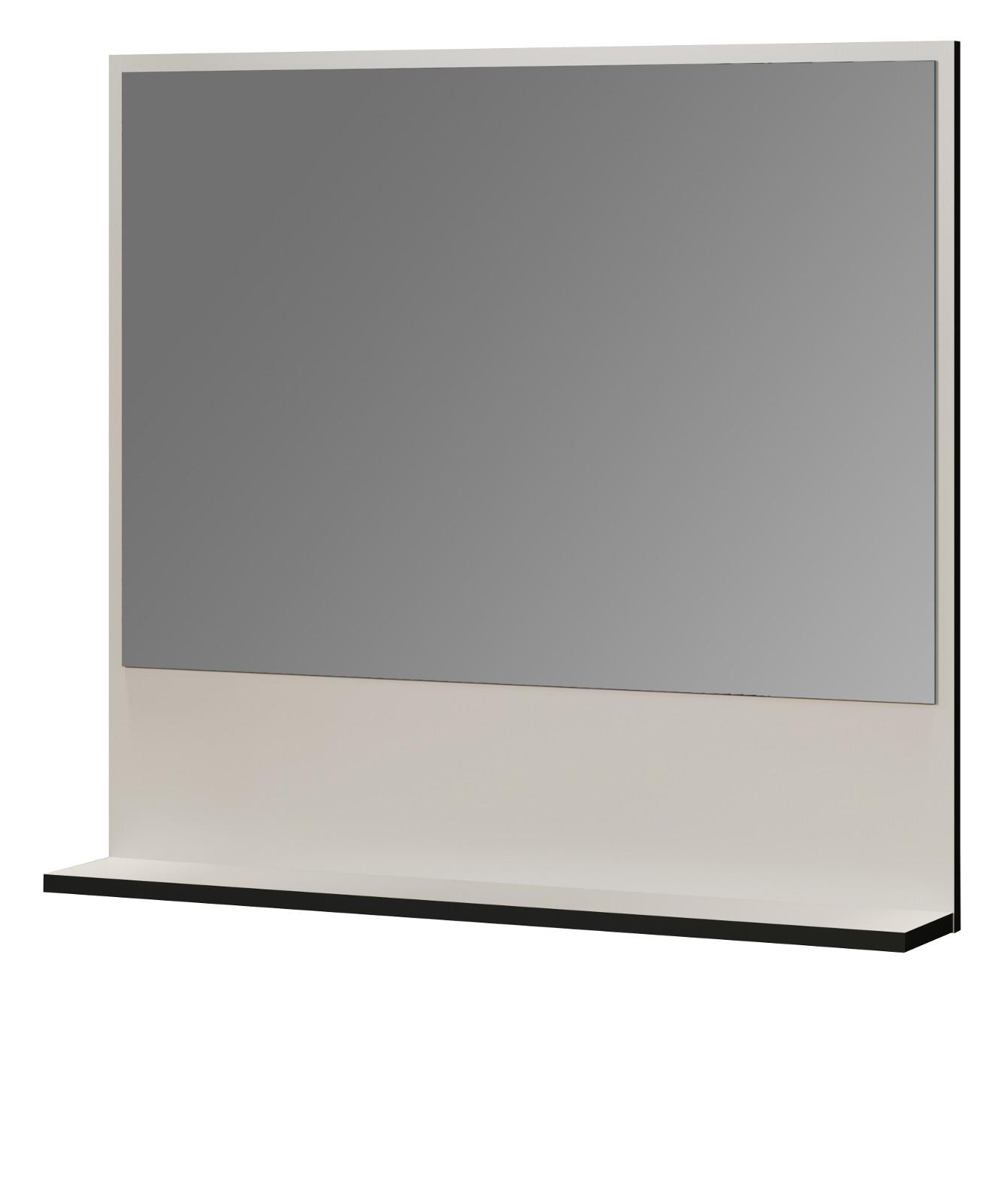 BADSPIEGEL Kaschmir, grau 80 cm, Badezimmer Spiegel mit Ablage - Kaschmir/Grau, Glas/Holzwerkstoff (80/74/14cm) - Top.Furn