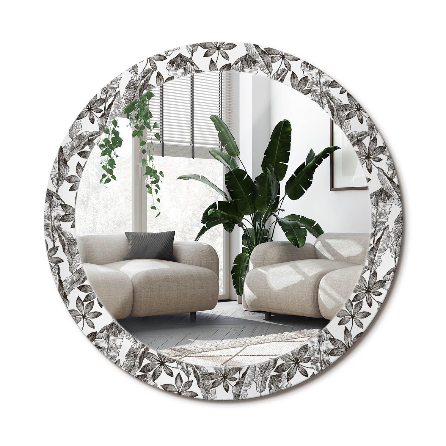 SPIEGEL Rund Ø 80 cm mit Aufdruck - Schwarz, Glas (80/80/0.4cm) - Wallfluent