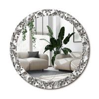 SPIEGEL Rund Ø 80 cm mit Aufdruck - Schwarz, Glas (80/80/0.4cm) - Wallfluent