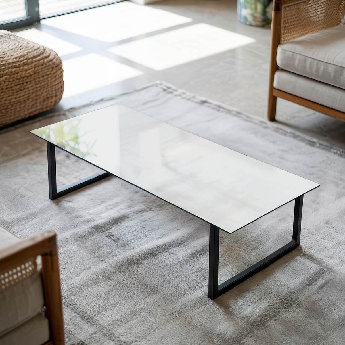 TISCHPLATTE 125x50 cm Farbe Weiß, glatt - Weiß, Glas (125/50/0.4cm) - TULUP