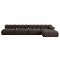 ECKSOFA modulares Sofa Razon-L3 - 380x160x70 cm Braun Velours - Braun, Holzwerkstoff/Textil (380/160cm) - ALTDECOR