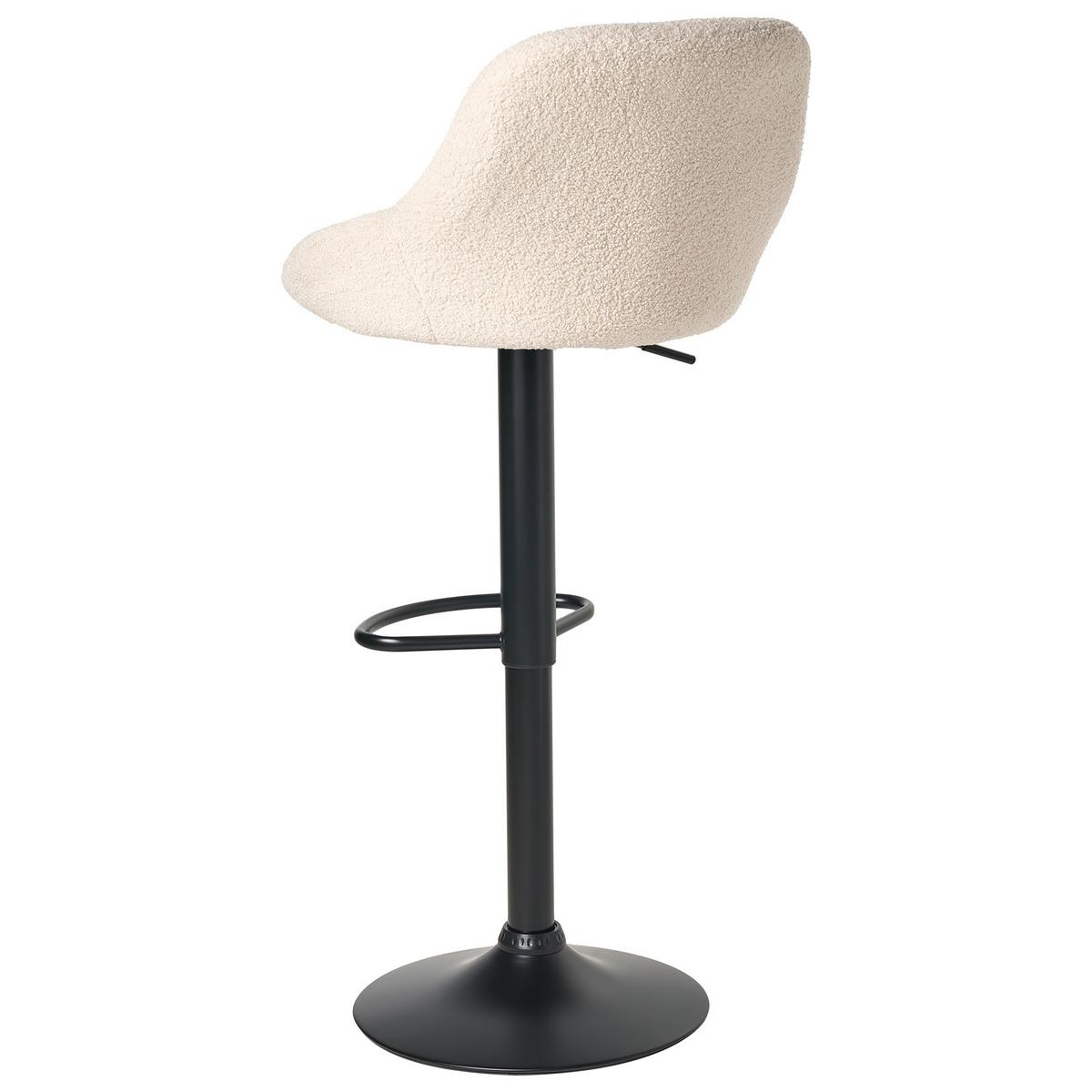 BARHOCKER 2er-Set Bouclé drehbar Hellbeige Medulin - Beige/Schwarz, Textil (47/83/39cm) - Beliani