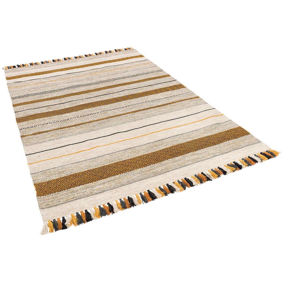 NATUR TEPPICH KELIM KALLEEN - Currygelb, Textil (200/300cm) - Pergamon
