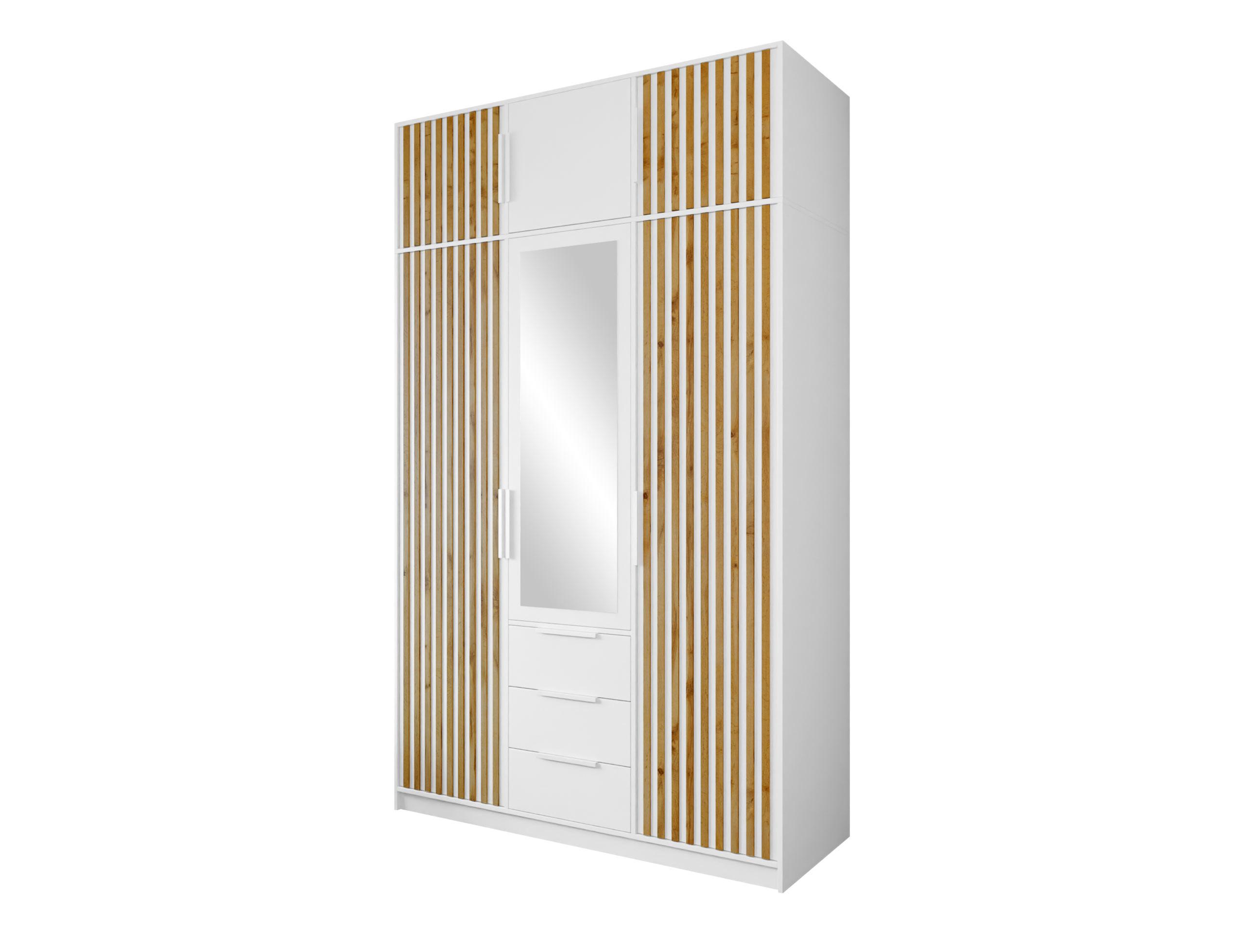 KLEIDERSCHRANK Bali Lux D3 mit Schrankaufsatz - Weiß, Holzwerkstoff/Metall (150/245/58cm) - MIRJAN24