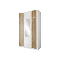 KLEIDERSCHRANK Bali Lux D3 mit Schrankaufsatz - Weiß, Holzwerkstoff/Metall (150/245/58cm) - MIRJAN24