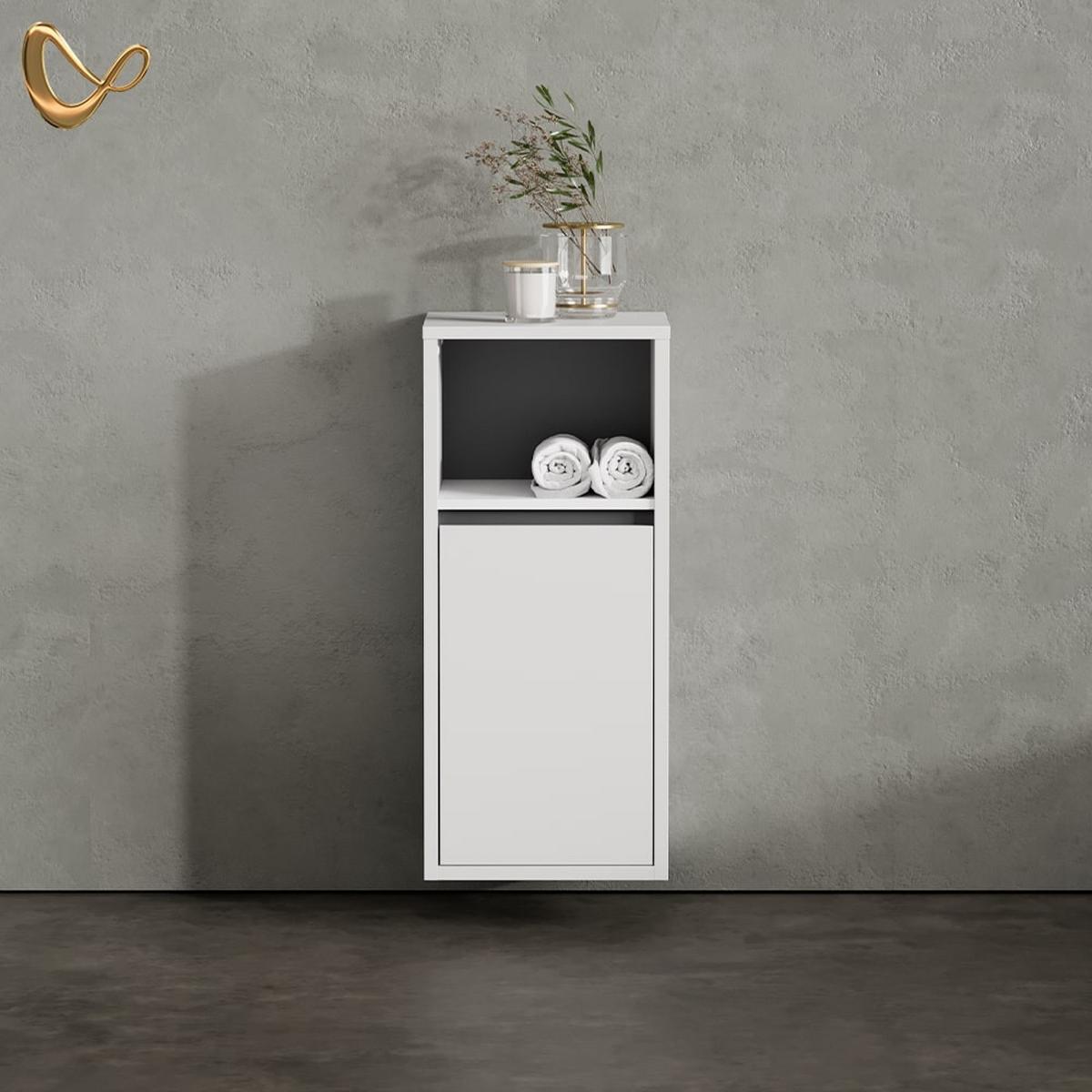 MIDISCHRANK Vomano Weiß 38 x 80 cm - Weiß, Holzwerkstoff (38/80/33cm) - Livinity®