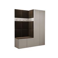 GARDEROBEN-SET Orion III - Kaschmir/Braun, Holzwerkstoff/Kunststoff (158/186/46cm) - MIRJAN24