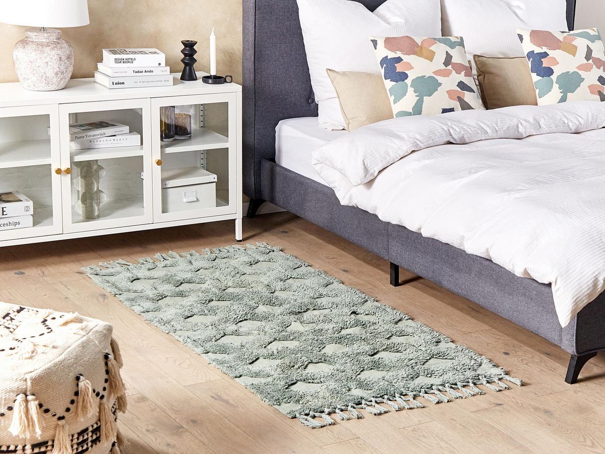KURZFLOR-TEPPICH Kars 150/80 cm - Grün, Textil (80/150cm) - Beliani