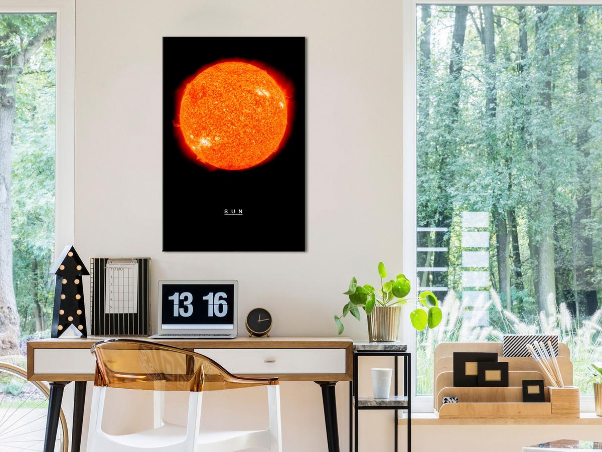 KUNSTDRUCK Schwarz 40/60 cm - Schwarz/Orange, Textil (40/60cm) - KUNSTLOFT