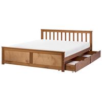 BETT mit 2 Schubladen 140/200 cm Kiefernholz Braun Olendon - Braun, Holz (140/200cm) - Beliani