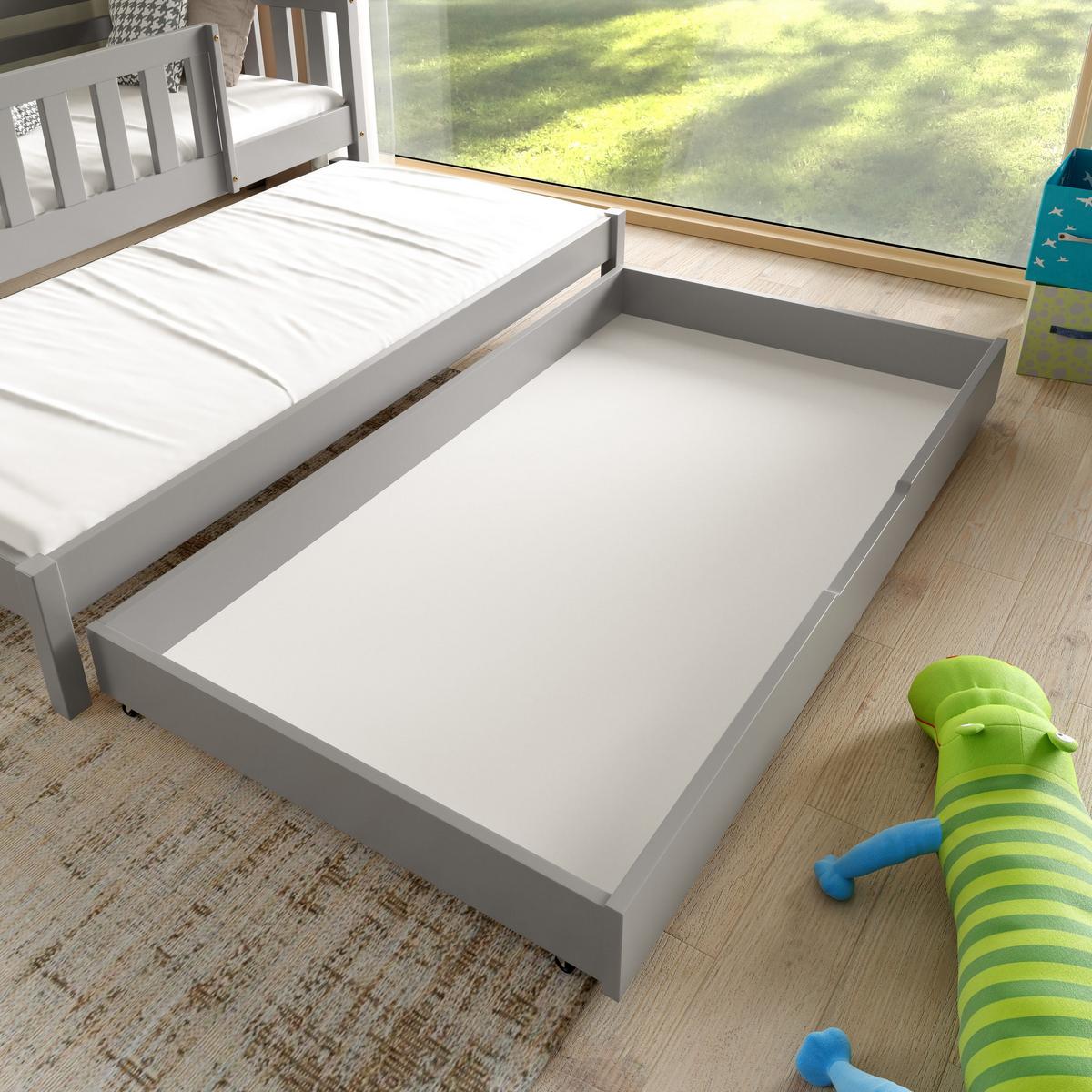 ETAGENBETT STELLA mit Bettkasten 80x160 cm Hellgrau - Hellgrau, Holz (80/160cm) - MASSENO