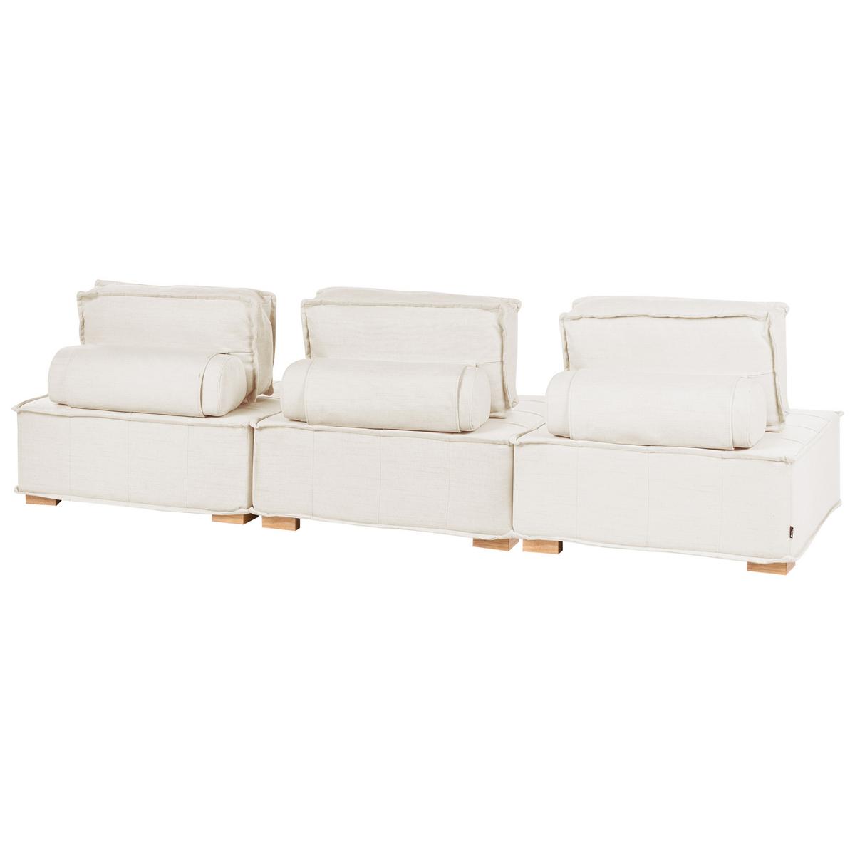 3-SITZER-MODULSOFA Stoff Cremeweiß Tibro - Creme, Textil (300/82/100cm) - Beliani