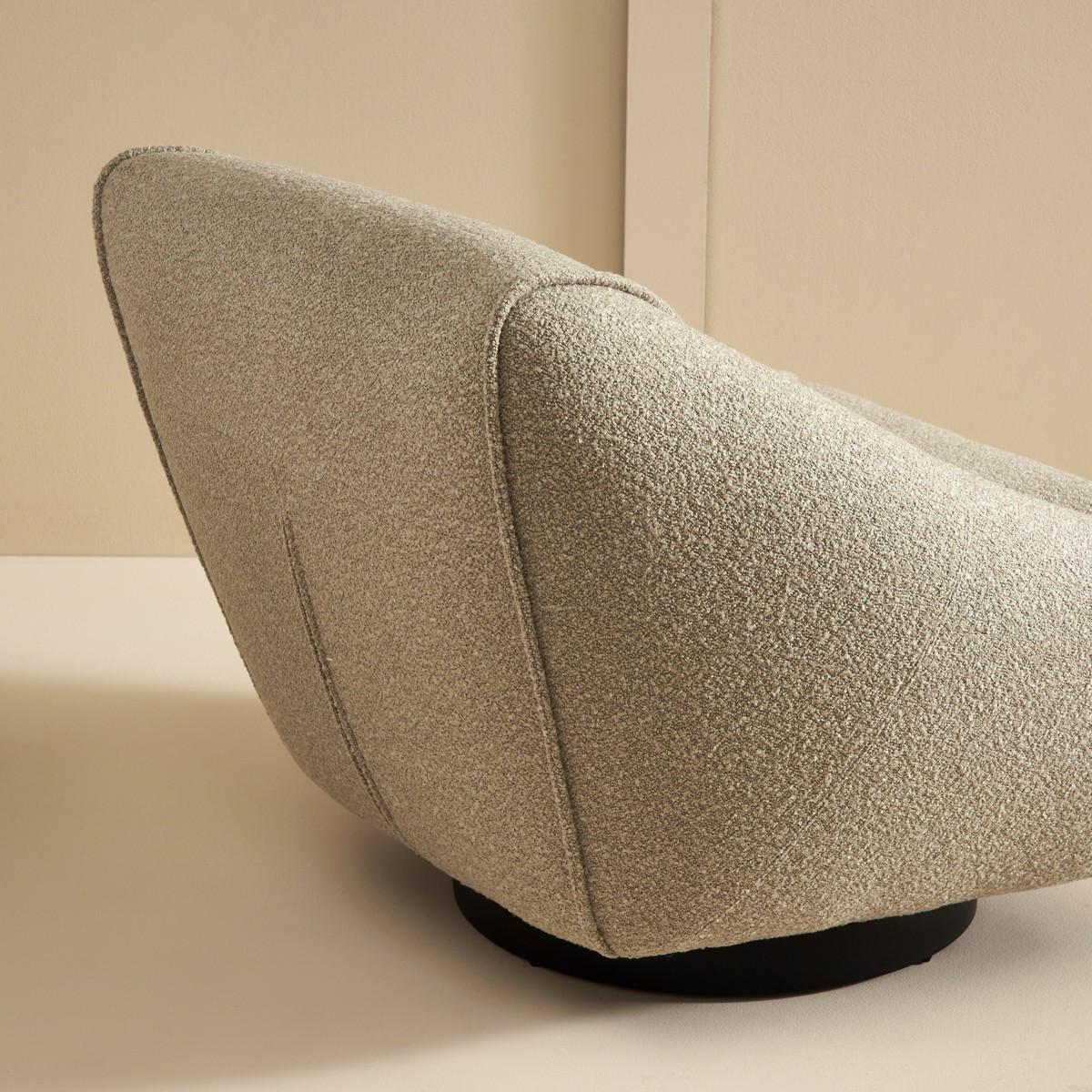 DREHSTUHL aus Leinenstoff - 91/88/67 cm - Grau, Textil (91/67/87cm) - Signature