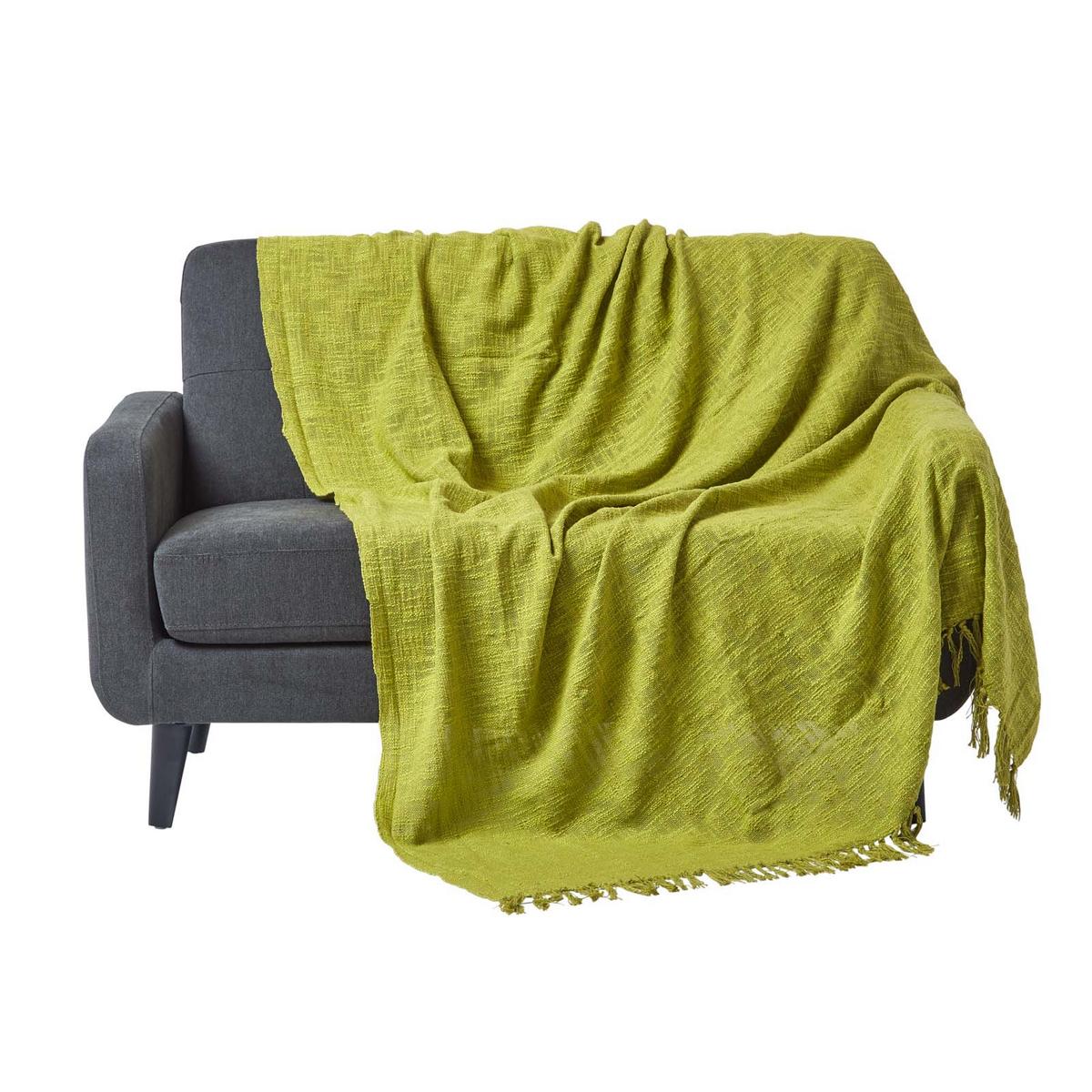 WOHNDECKE Nirvana Slub 255/360 cm, 100% Baumwolle - Grün, Textil (255/360cm) - Homescapes