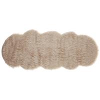KUNSTSCHAFFELL-TEPPICH Mamungari 180/60 cm - Beige, Kunststoff (60/180cm) - Beliani