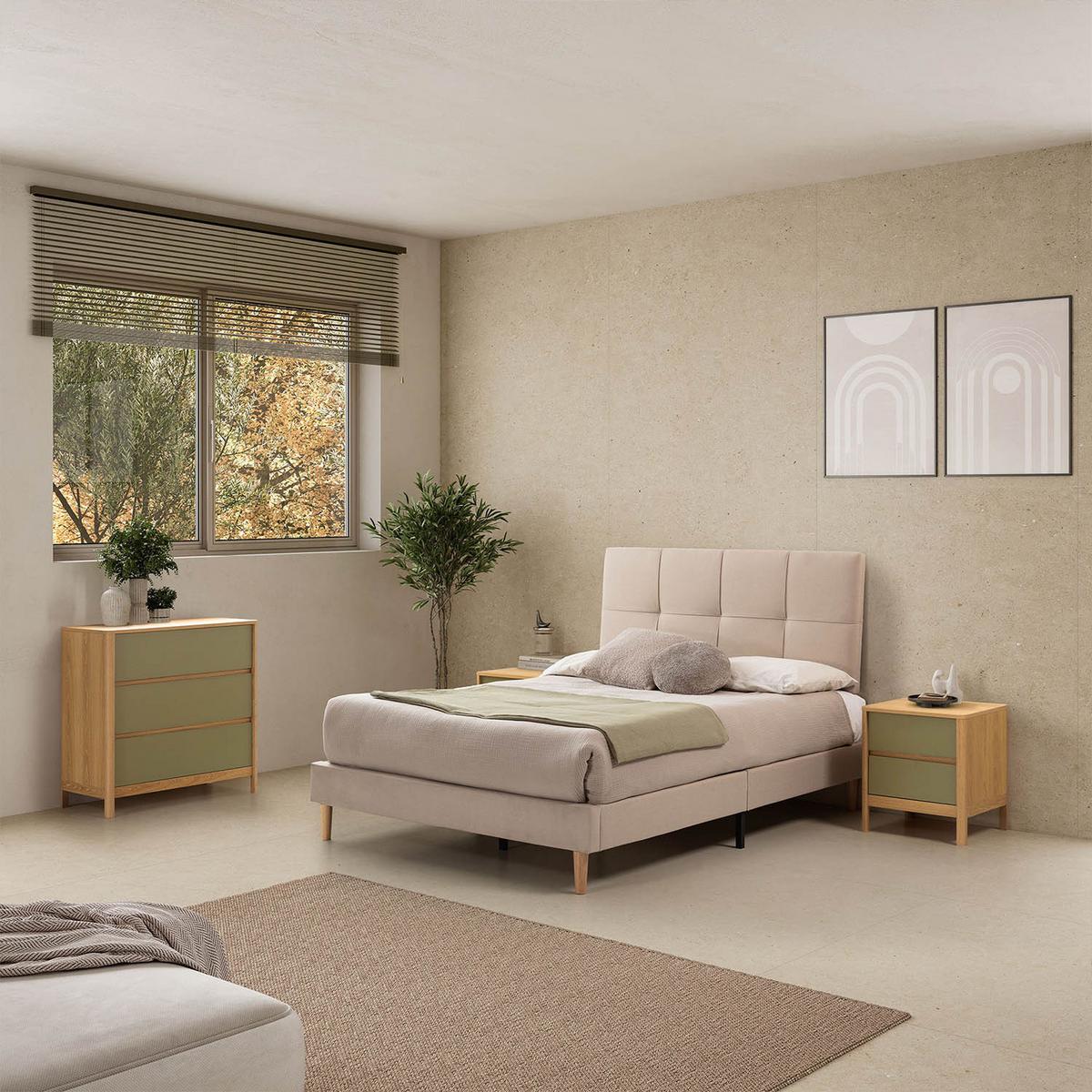 KOMMODE 80/80/40 Nassau Eichenfarbe/grün - Grün, Holzwerkstoff (80/80/40cm) - VS Venta-stock