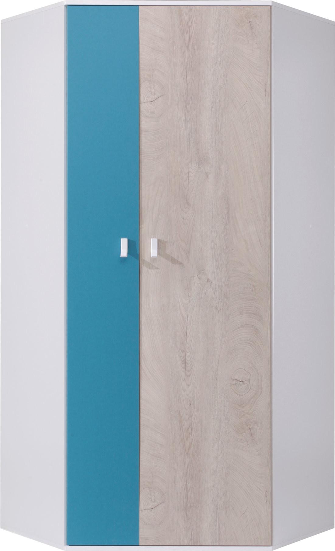 DREHTÜRENSCHRANK ISEO 90/190/90cm 2-türig Eichefarben - Blau/Eichefarben, Holzwerkstoff (90/190/90cm) - MASSENO