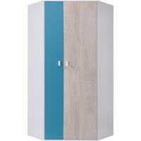 DREHTÜRENSCHRANK ISEO 90/190/90cm 2-türig Eichefarben - Blau/Eichefarben, Holzwerkstoff (90/190/90cm) - MASSENO