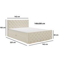 BOXBETT Montego 140x200 Dunkelgrau - Dunkelgrau, Holz/Textil (140/200cm) - Graingold