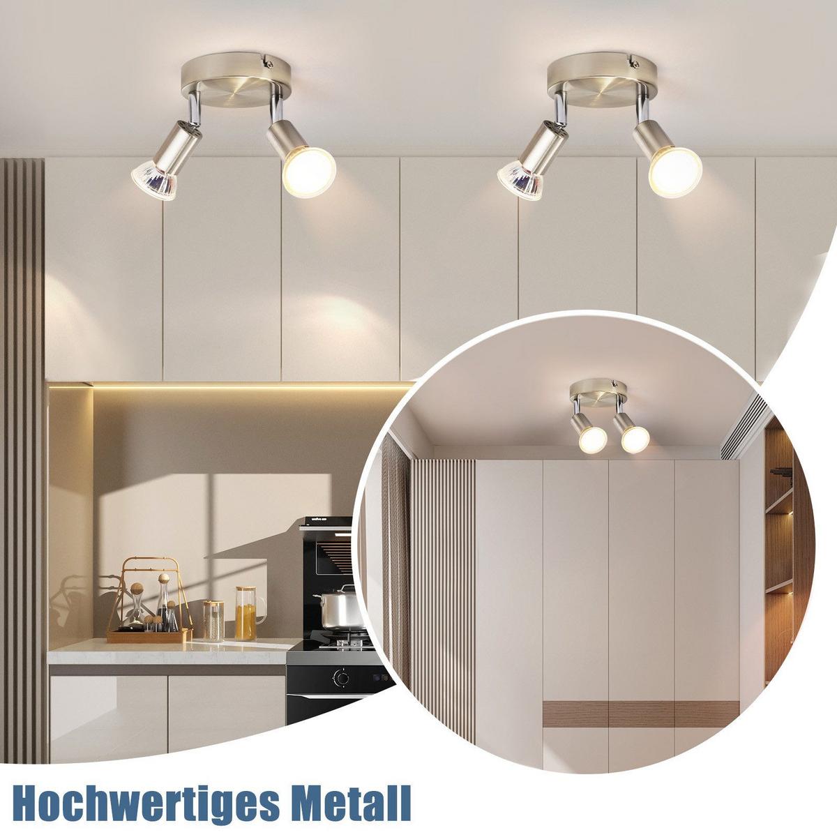 DECKENSTRAHLER Heike 2-flammig 11/11/11 cm - Silberfarben, Metall (11/11/11cm) - Nettlife