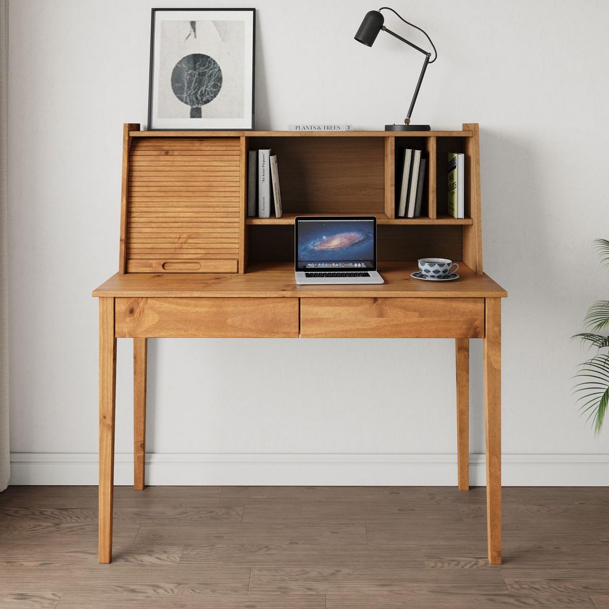 SCHREIBTISCH ALISA Eiche - Eichefarben, Holz (54/114/122cm) - IDIMEX