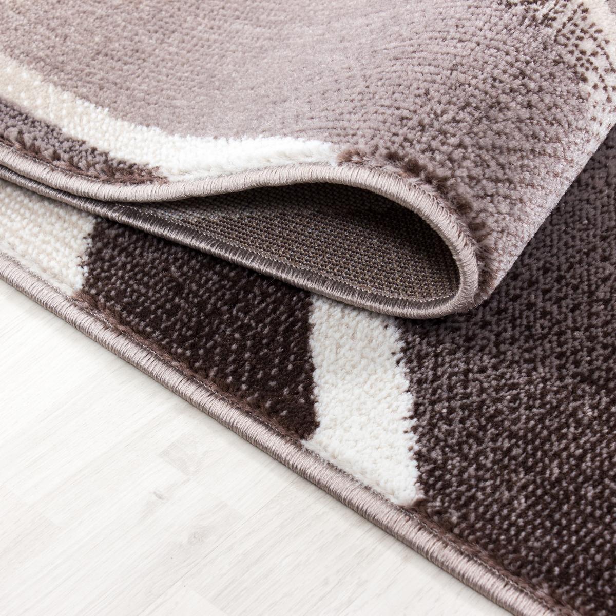 KURZFLORTEPPICH DRAU, mit abstraktem Wellenmuster, Braun, 120 x 170 cm - Braun, Textil (120/170cm) - KADIMA DESIGN