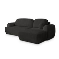 ECKSOFA MODENZA P R-S Schwarz Kordstoff mit Schlaffunktion - Schwarz, Holz/Kunststoff (266/148cm) - MASSENO