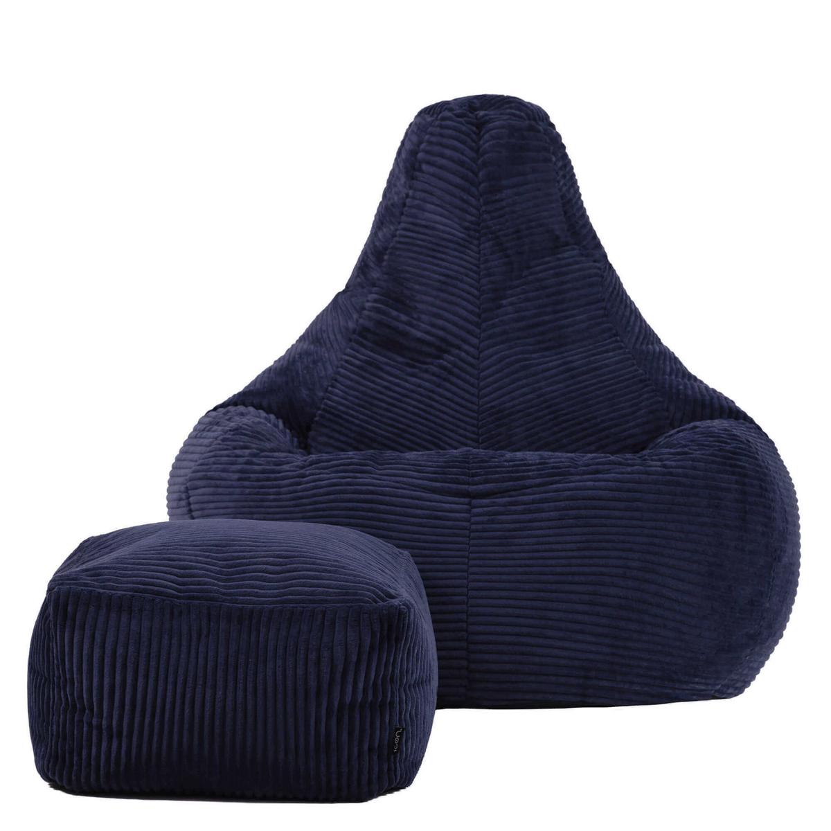 SITZSACK Dalton mit Hocker - Dunkelblau, Textil (82/76/82cm) - icon