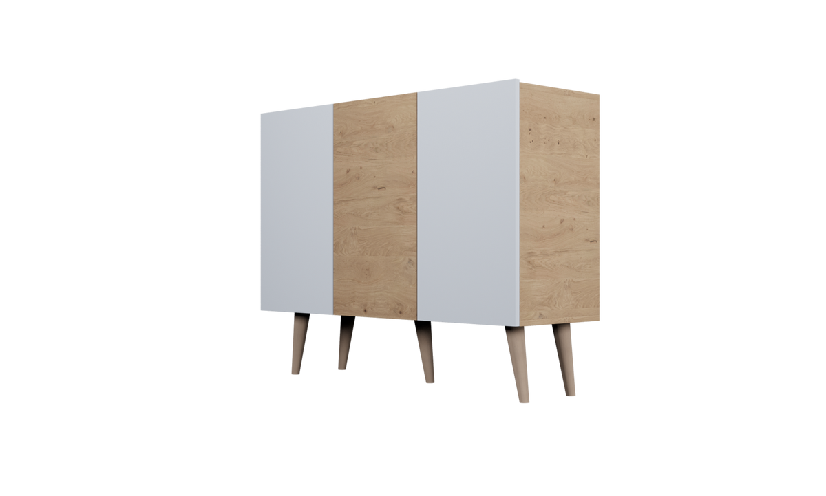 KOMMODE Toronto Weiß, Eiche 39,9/95,5/120 - Weiß, Holzwerkstoff (40/96/120cm) - RAUMHIRSCH FURNITURE
