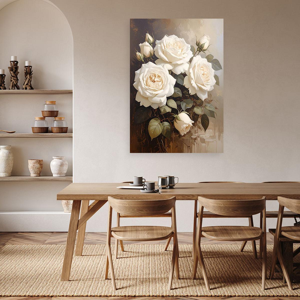 LEINWANDBILD Blumen 60x90cm - Beige, Textil (60/90cm) - Feeby