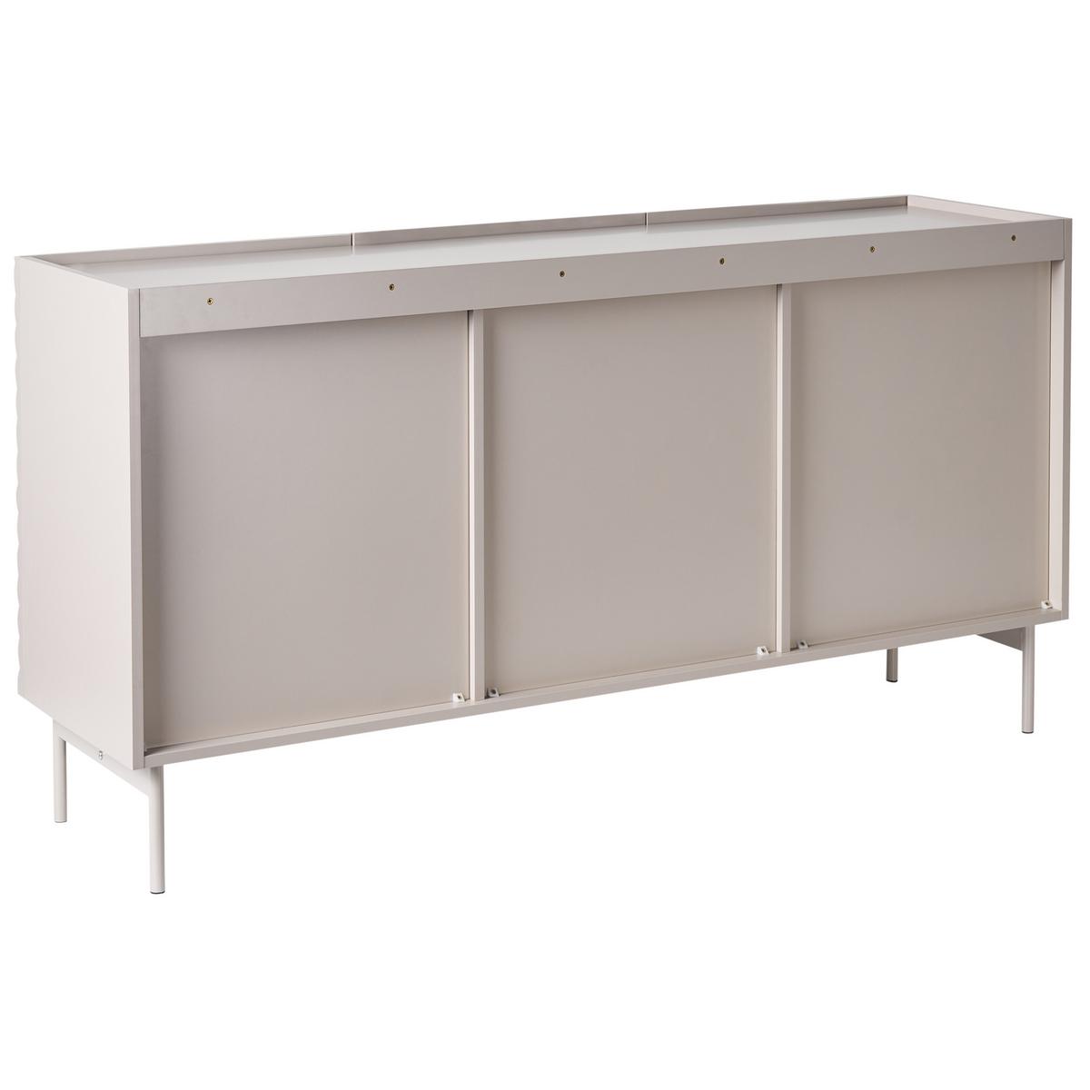 SIDEBOARD mit 3 Türen Hellbeige Yaraka - Beige, Holzwerkstoff (150/77/40cm) - Beliani