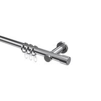 GARDINENSTANGE Platon Santo 200 cm, 1-läufig, 20 mm Ø Chrom - Chromfarben, Metall (200cm) - INTERDECO