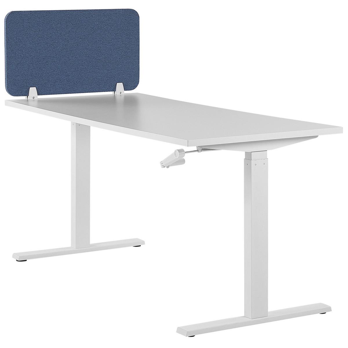 SCHREIBTISCHTRENNWAND 72 x 40 cm Blau Wally - Blau, Textil (72/40/2cm) - Beliani
