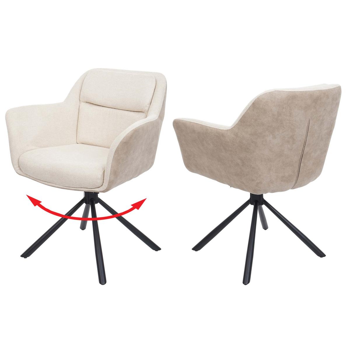 ESSZIMMERSTUHL Cremeweiß - Creme/Weiß, Textil (65/83/57cm) - MCW