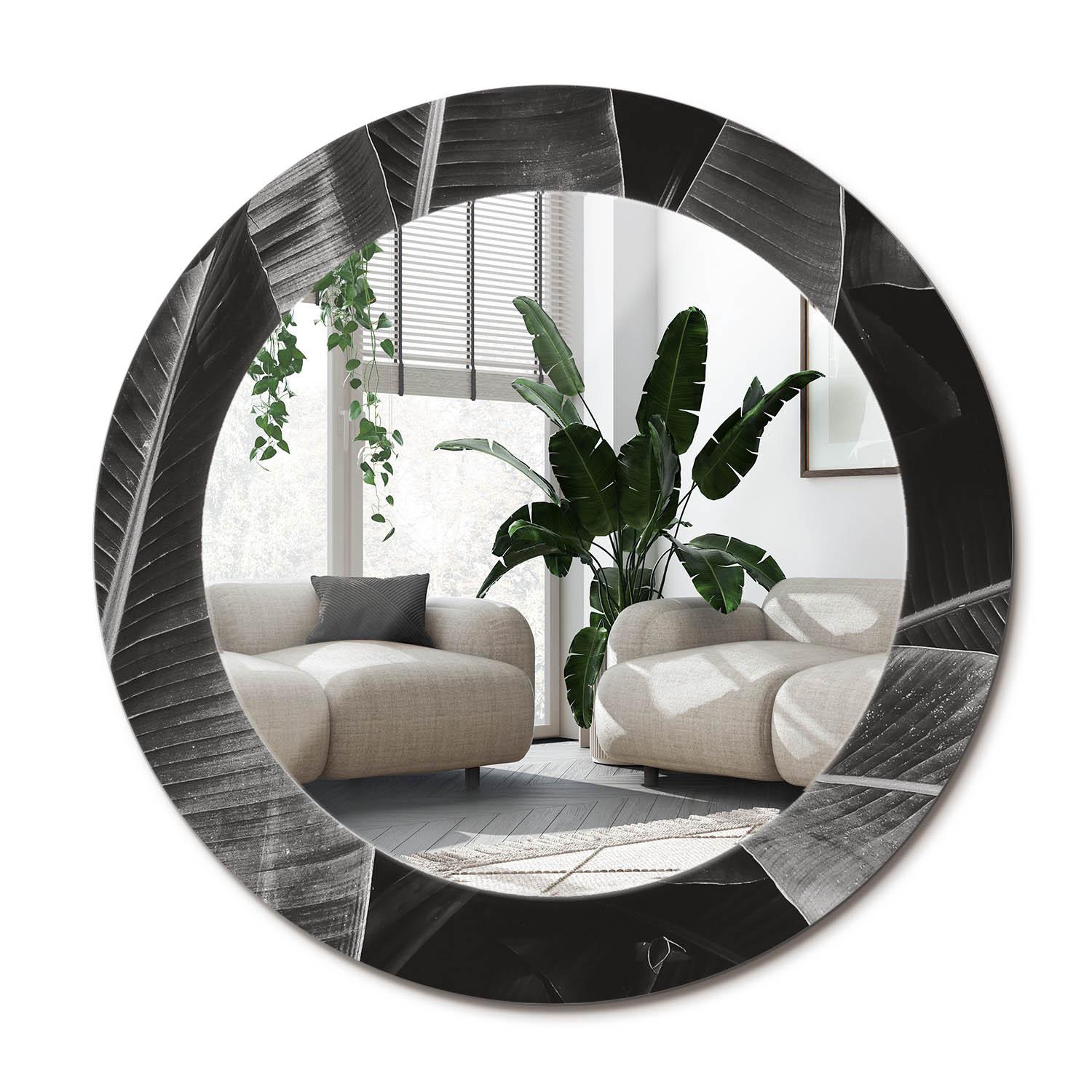SPIEGEL Rund Ø 60 cm mit Aufdruck - Grau, Glas (60/60/0.4cm) - Wallfluent