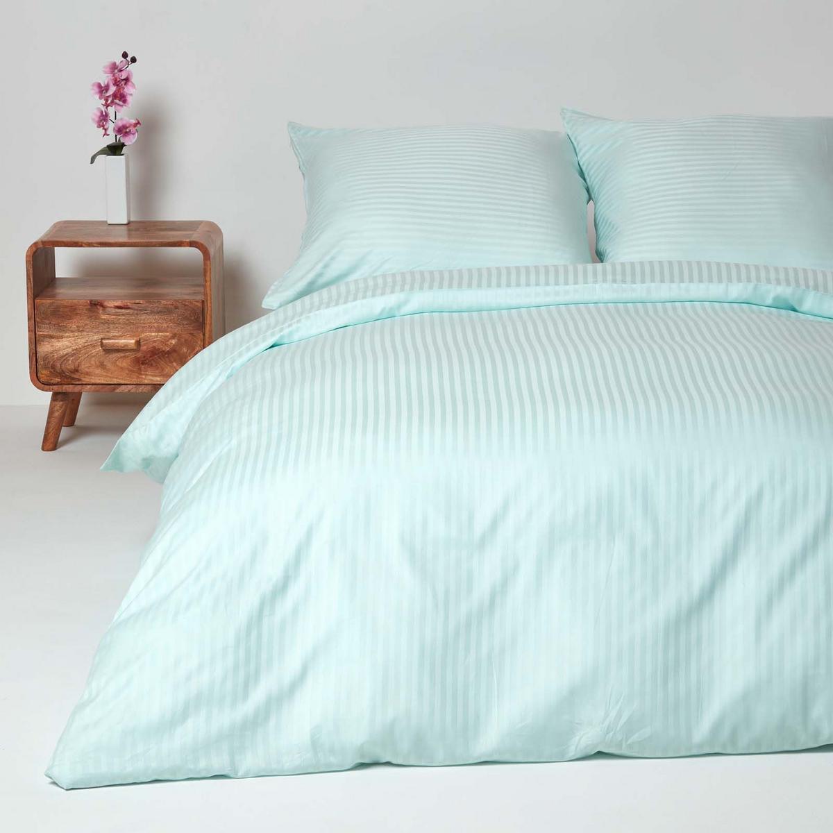 BETTWÄSCHE Damast Fadendichte 330 - Blau, Textil (150/200cm) - Homescapes