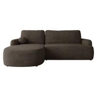 ECKSOFA Loridu, Seite: Links - Schwarz/Braun, Holz/Kunststoff (250/174cm) - MIRJAN24