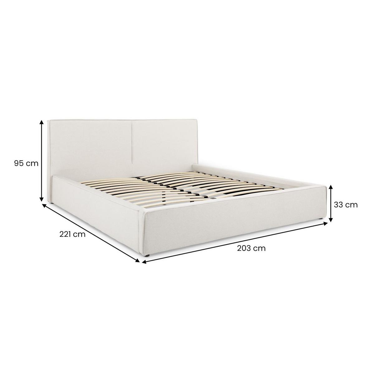 POLSTERBETT CALM 180x200 cm cremeweiß - Creme, Textil (180/200cm) - IDIMEX