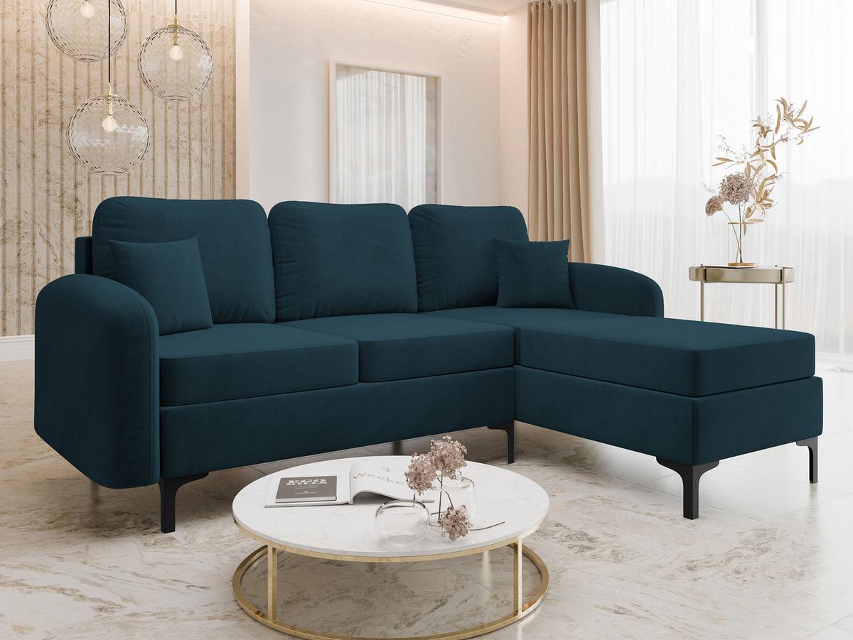 ECKSOFA Venice, Seite: Rechts - Schwarz/Naturfarben, Holz/Textil (172/225cm) - MIRJAN24