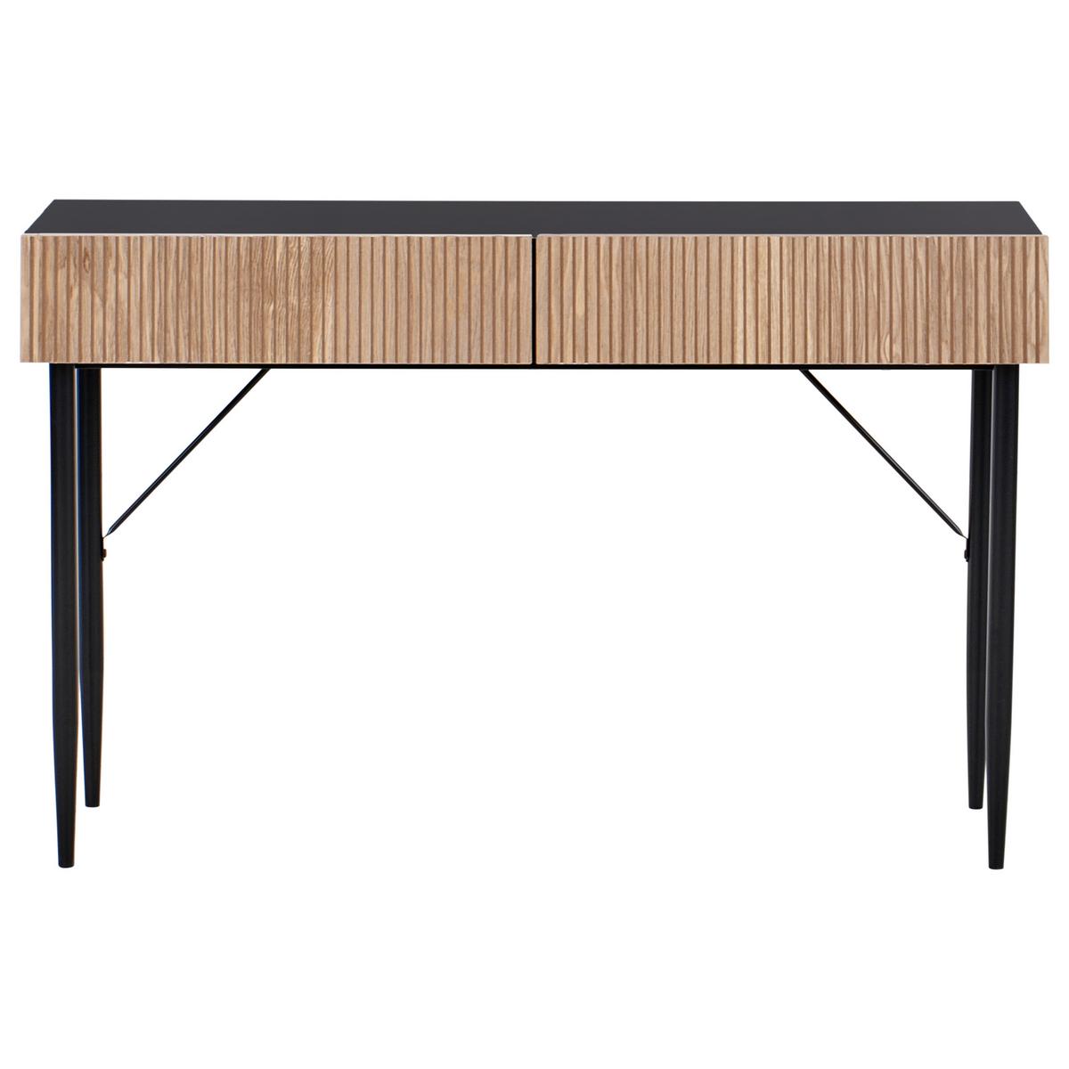 KONSOLENTISCH Schwarz/Braun Blythe - Schwarz/Braun, Holzwerkstoff (35/120/75cm) - Beliani