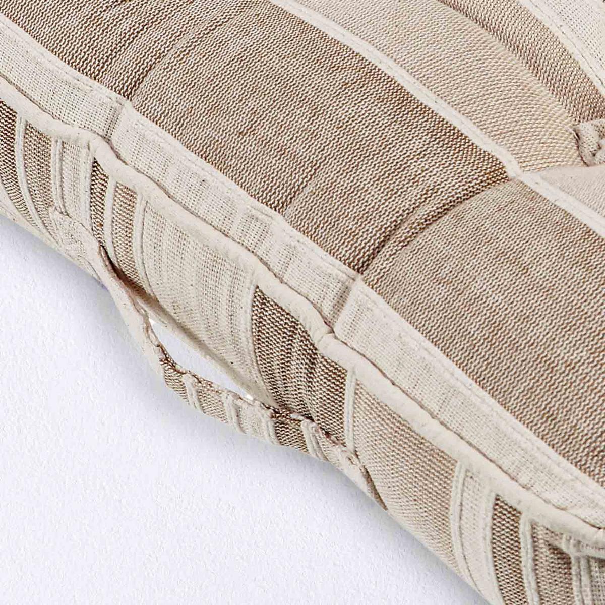 SITZKISSEN Morocco beige gestreift 40/40/8 cm - Beige, Textil (40/40/8cm) - Homescapes