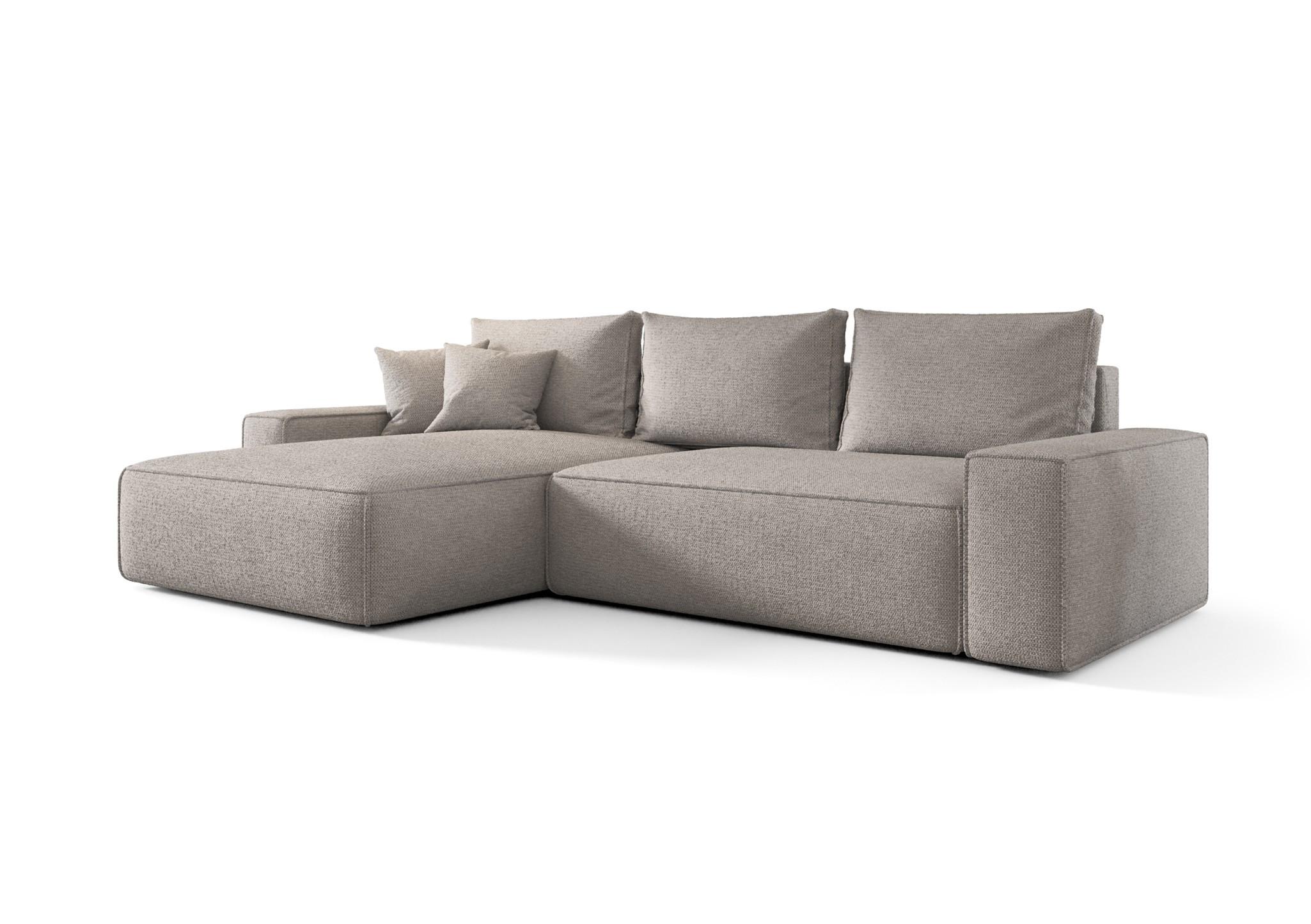 ECKSOFA Walken Mit Schlaffunktion - Hellgrau, Holzwerkstoff/Textil (280/185cm) - Fun Möbel