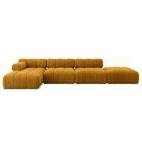 ECKSOFA modulares Sofa Lizur-L2 - 380x160x70 cm Senfgelb Cord - Currygelb, Holzwerkstoff/Textil (380/160cm) - ALTDECOR