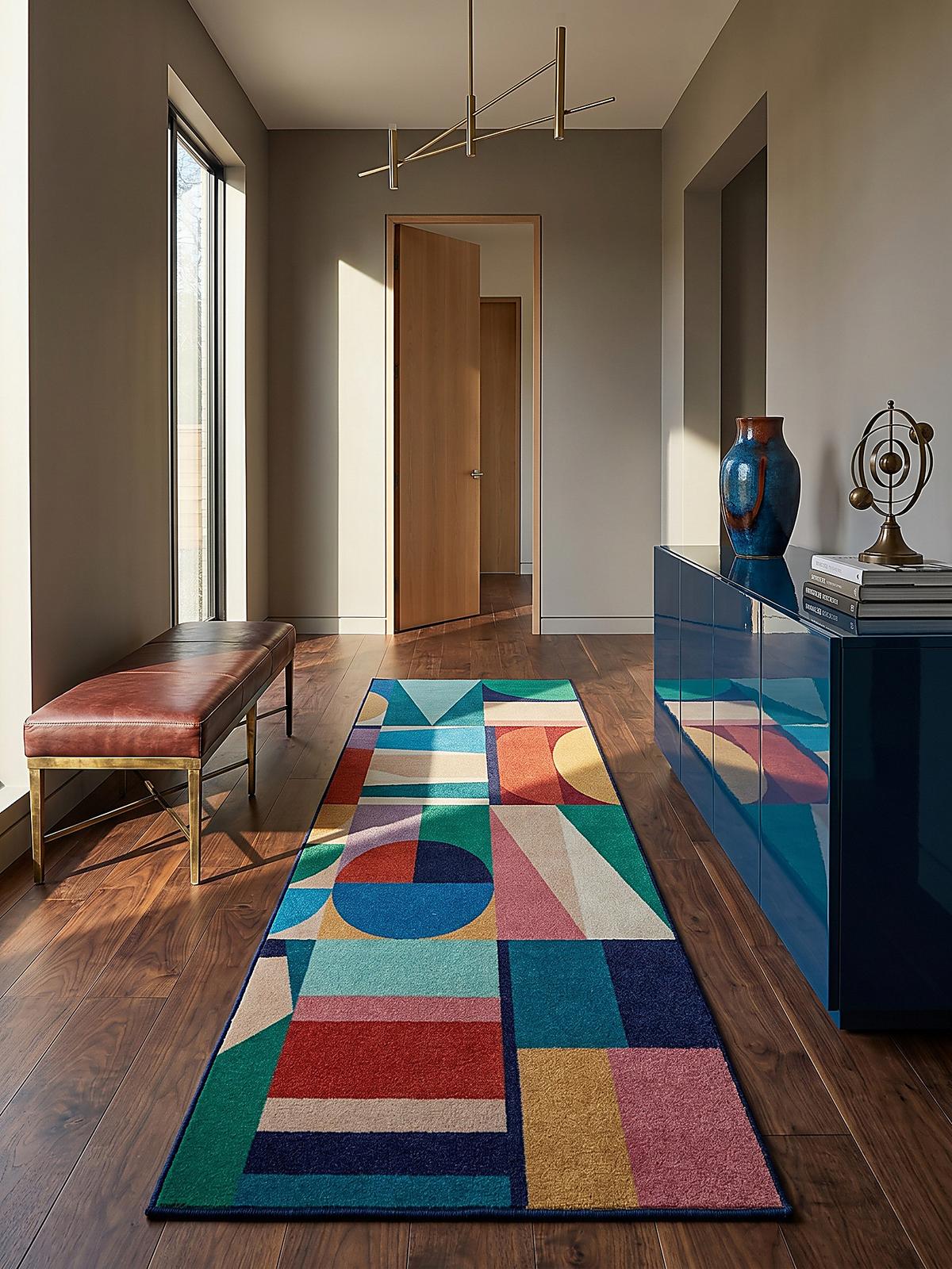 WOLLTEPPICH DAHLIA, geometrisch, aus Wolle, Bunt, 80 x 300 cm - Multicolor, Textil (300/80cm) - KADIMA DESIGN