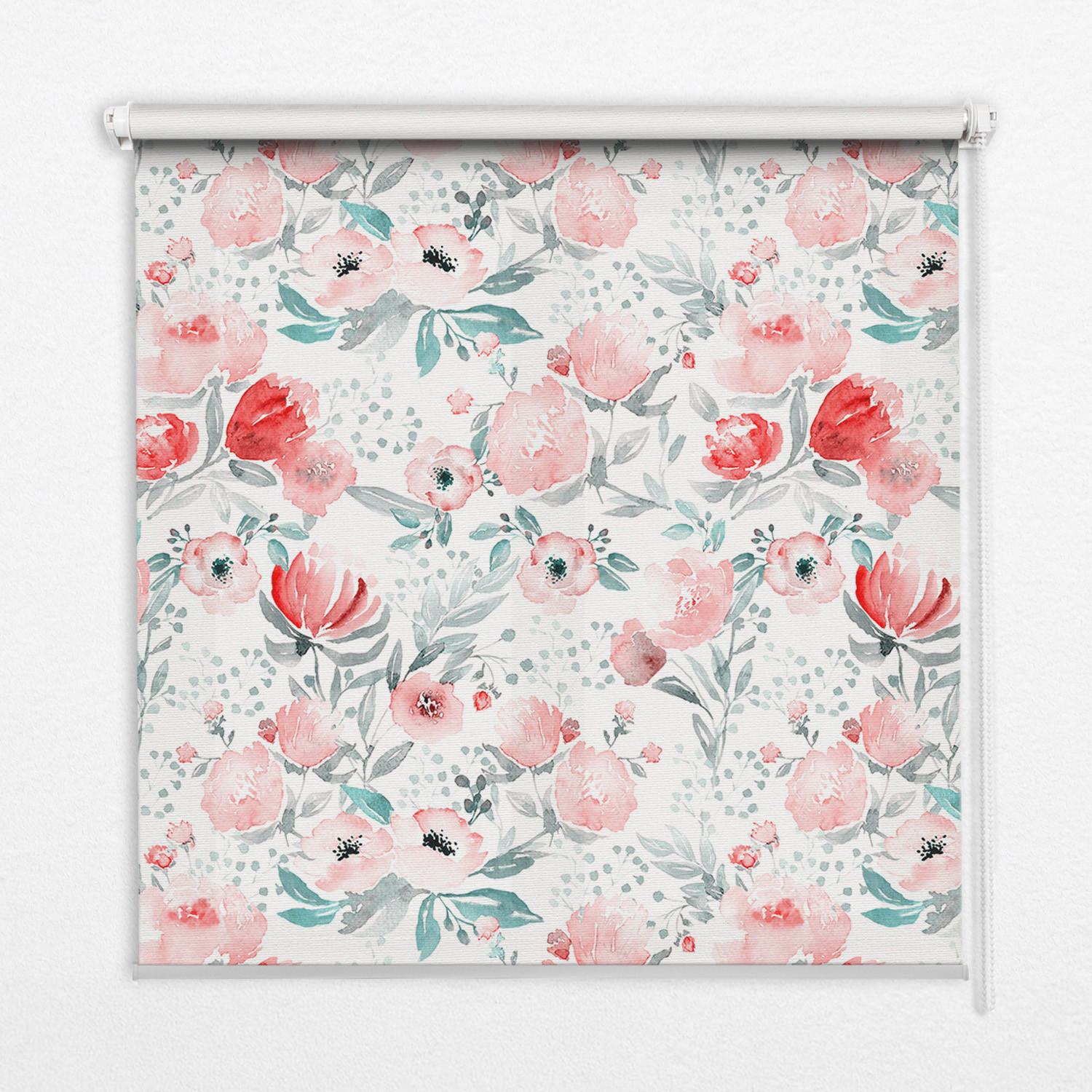 INNENROLLO - Fensterrollo - Rollo - 90x180 cm - Rosa Mohnblume - Pink, Kunststoff (90/180/0.5cm) - TULUP