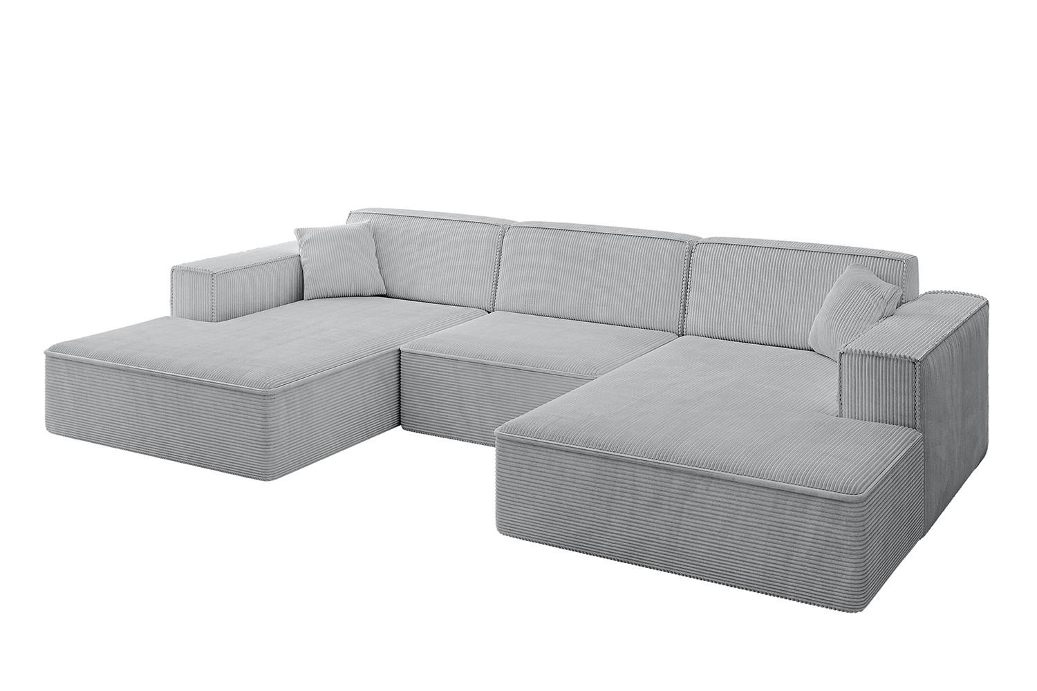 WOHNLANDSCHAFT IREA-U1-v4 - 301x165x77 cm Grau - Grau, Holzwerkstoff/Textil (301/77/165cm) - ALTDECOR