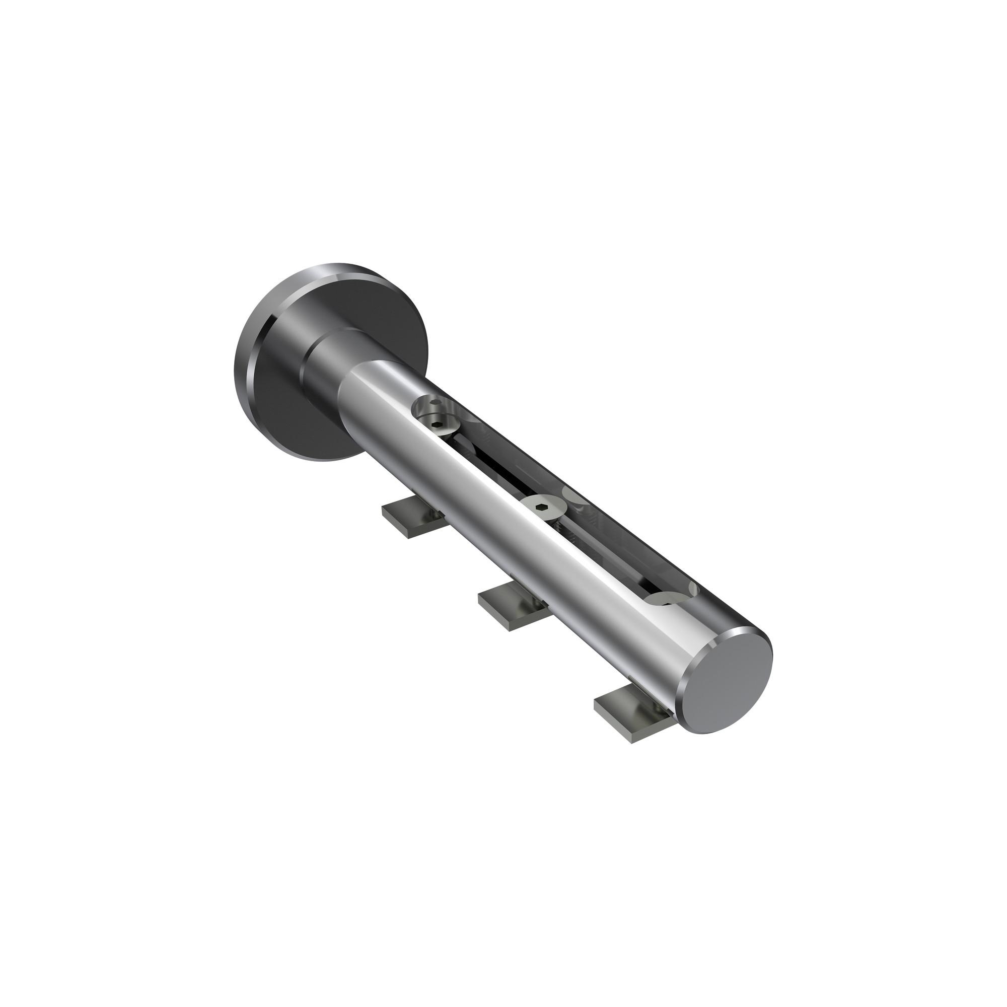 TRÄGER FÜR GARDINENSTANGEN INNENLAUF 20 mm Ø, Siteno Langloch 1 bis 3-läufig, Chrom - Chromfarben, Metall (13/4/4cm) - INTERDECO
