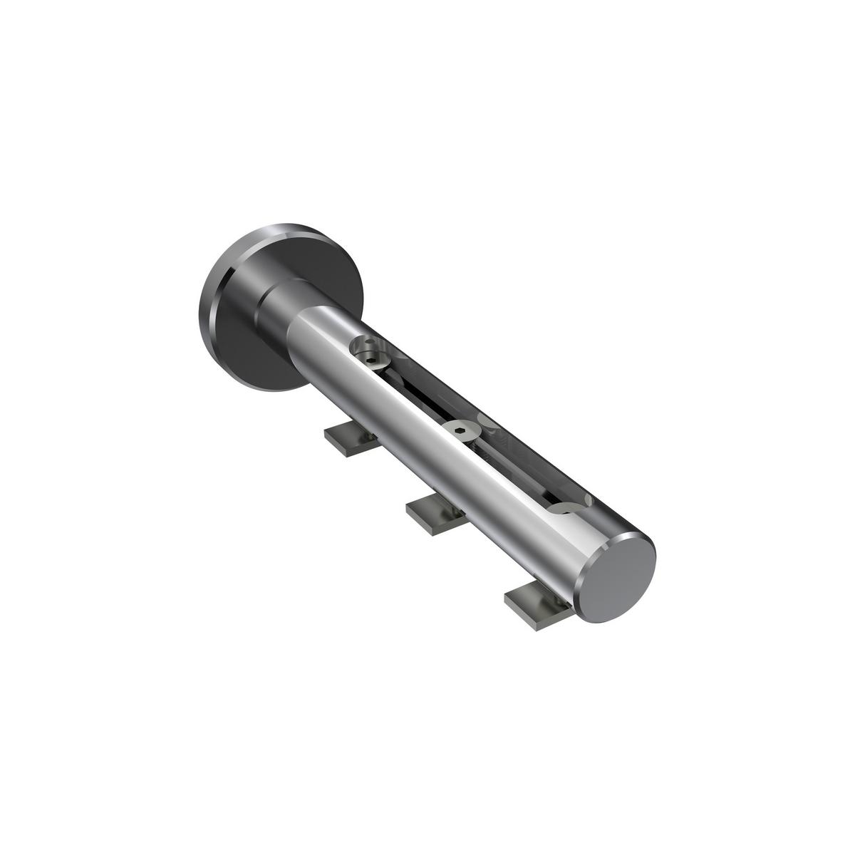 GARDINENSTANGE INNENLAUF Siteno Tanara 200 cm, 3-läufig, 20 mm Ø Chrom - Chromfarben/Weiß, Metall (200cm) - INTERDECO