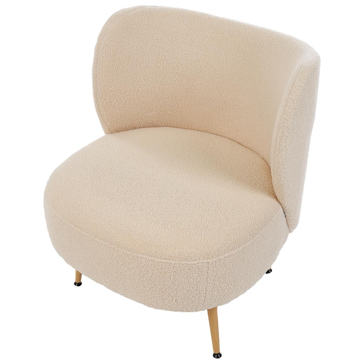 SESSEL Beige Otsby II - Beige/Braun, Textil (60/76/55cm) - Beliani