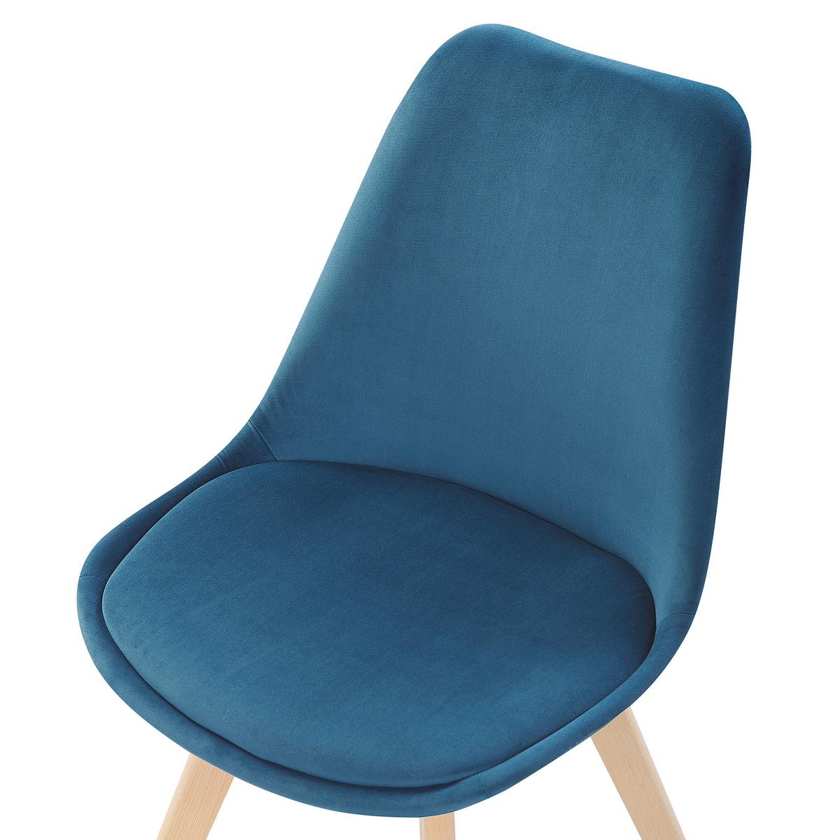 ESSZIMMERSTUHL 2er-Set Samtstoff Blau Dakota - Blau, Holz/Textil (47/82/57cm) - Beliani